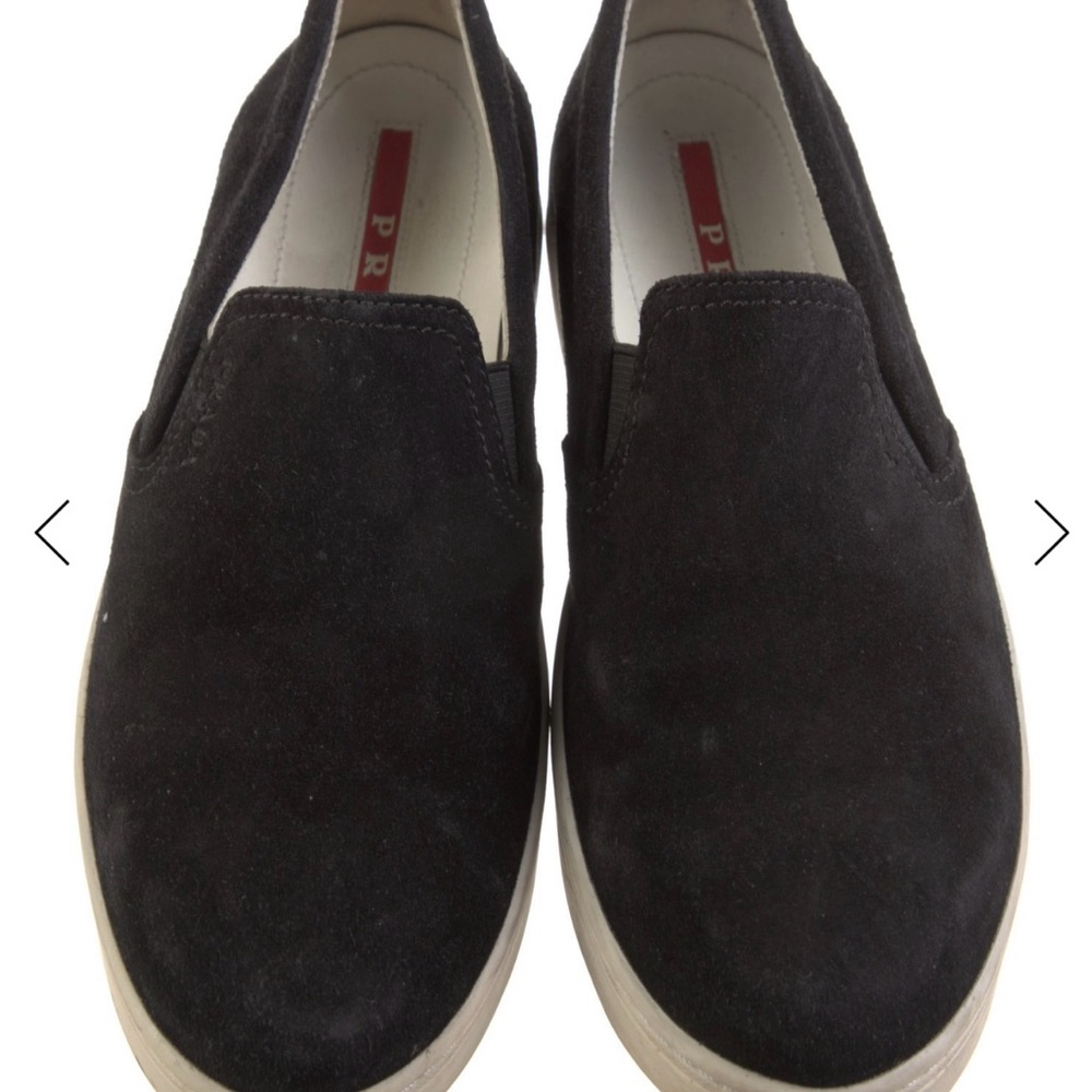 Prada Black Suede Casual Slip-Ons